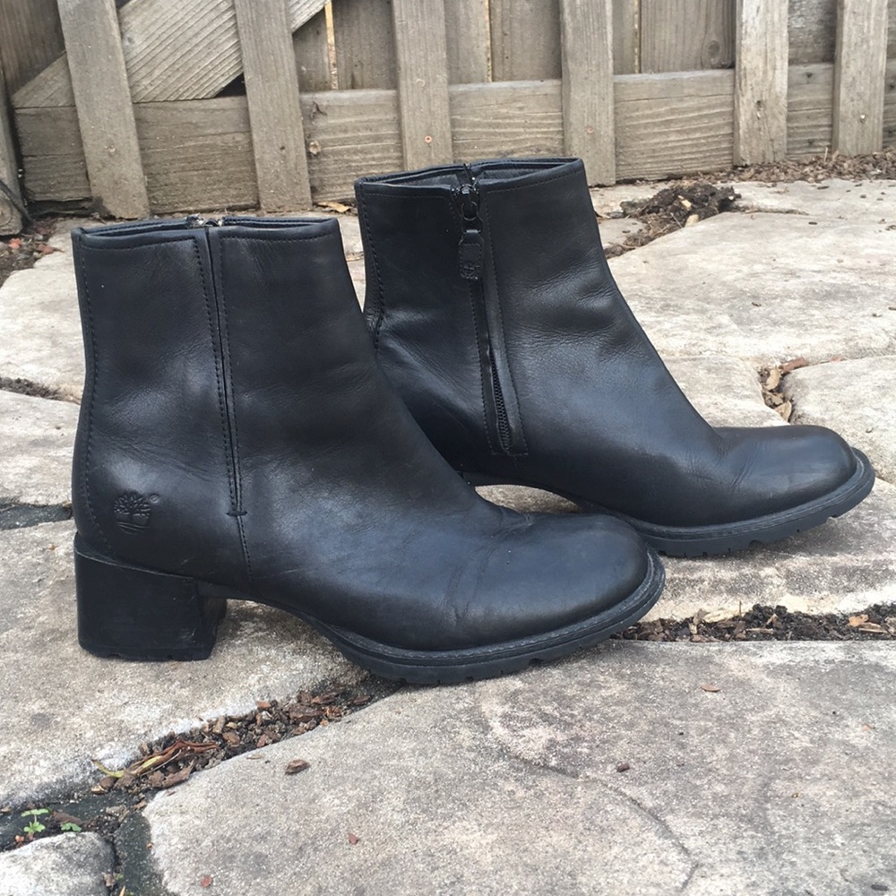 Black zip up boots